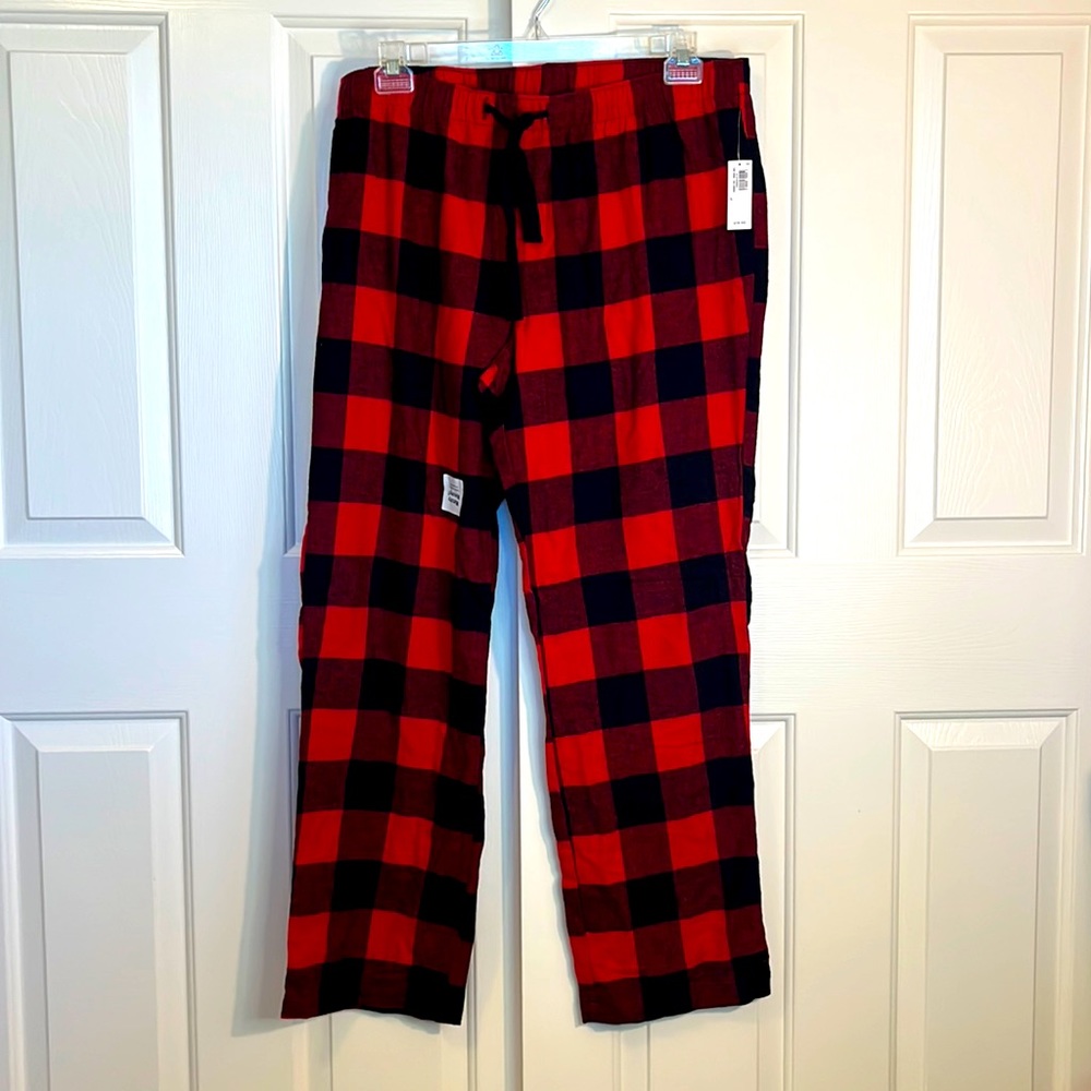 NEW Old Navy Holiday Jiggle Jammies, Red & Black box plaid pj bottoms, size L - Picture 4 of 8